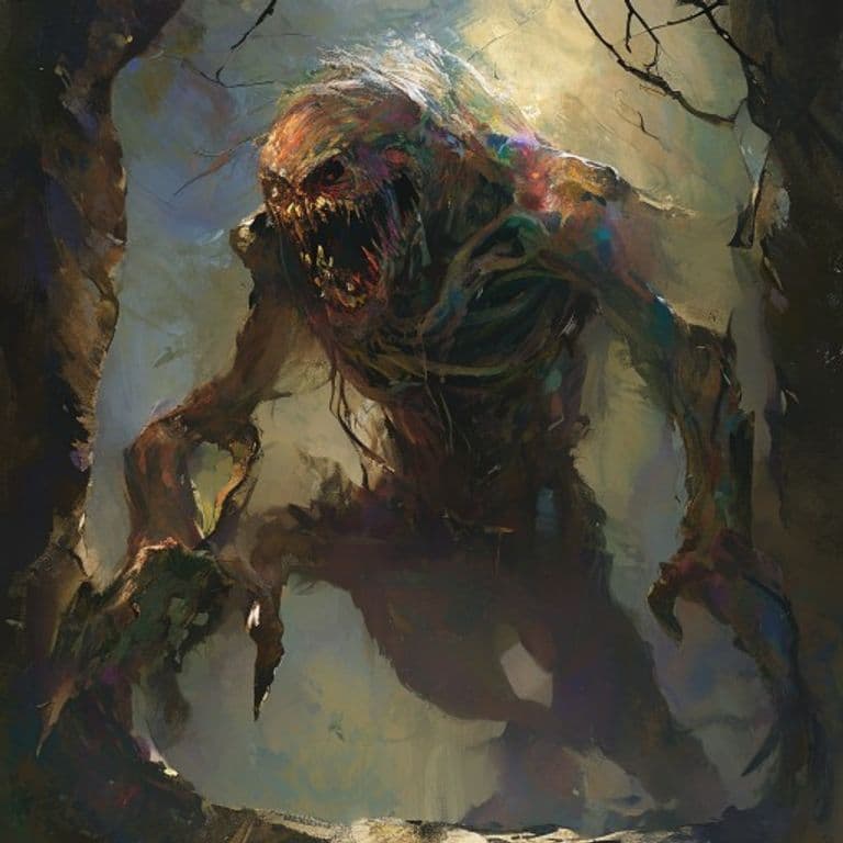 Vættir — fantasy monster illustration. Vættir is a medium undead (Challenge Rating 4).