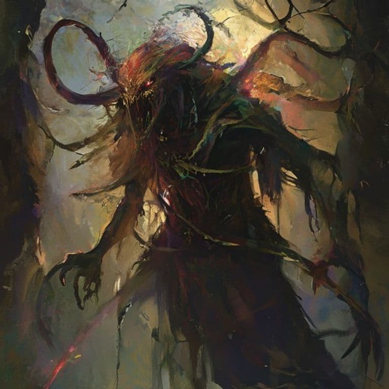 Dullahan — fantasy monster illustration. Dullahan is a large fey (Challenge Rating 11).