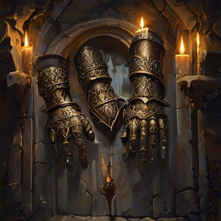 Throttler's Gauntlets — fantasy item illustration. Throttler's Gauntlets is a magic item (wondrous item) of uncommon rarity.