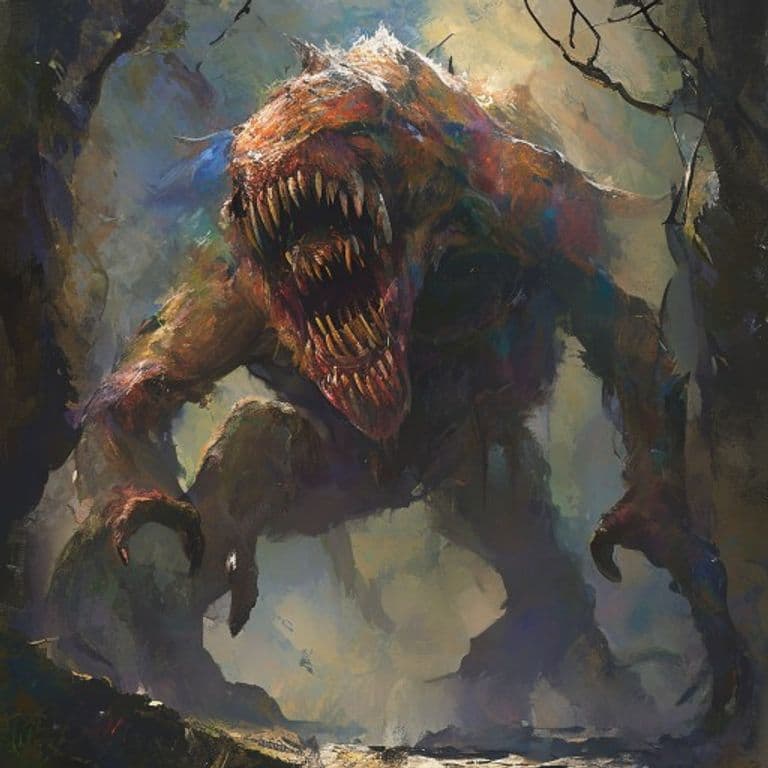 Galidroo — fantasy monster illustration. Galidroo is a huge monstrosity (Challenge Rating 12).