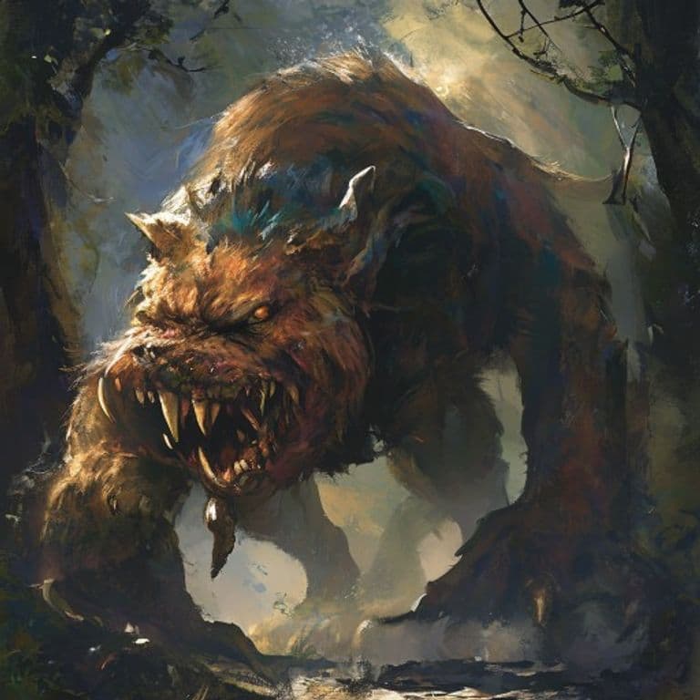 Bunyip — fantasy monster illustration