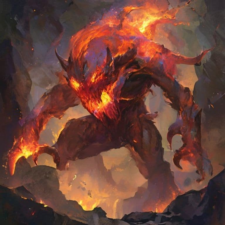 Magma Mephit — fantasy monster illustration