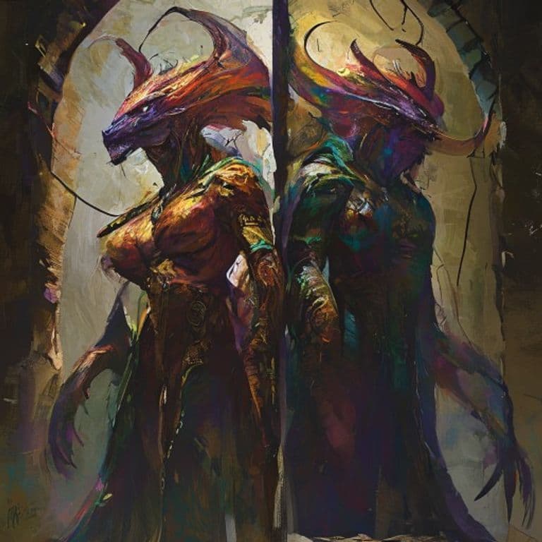 Conjoined Queen — fantasy monster illustration. Conjoined Queen is a large monstrosity (Challenge Rating 10).