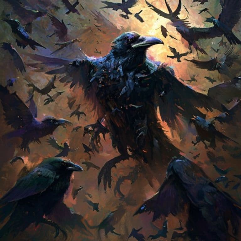 Raven, Swarm of Ravens — fantasy monster illustration