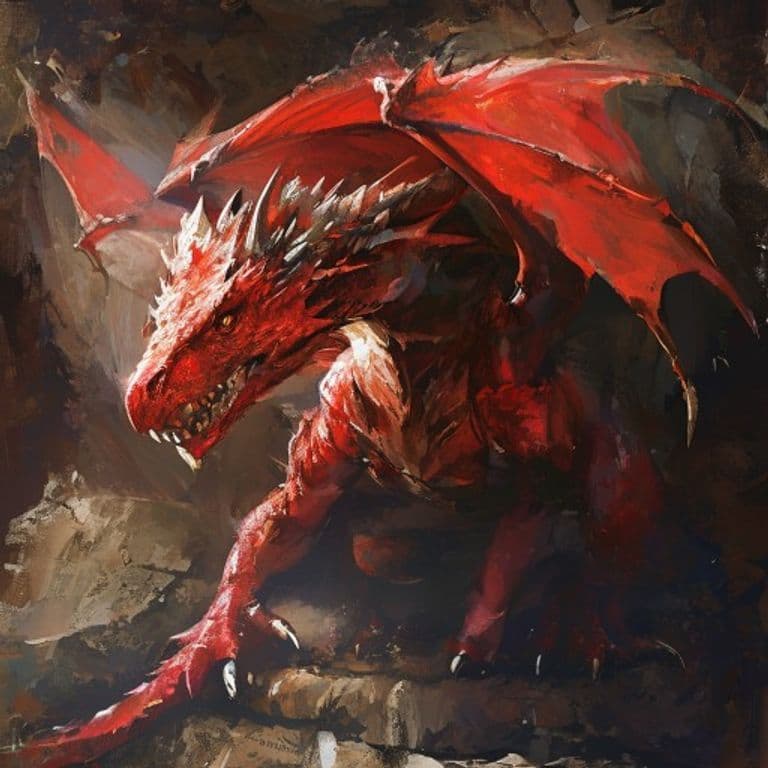 Red Dragon Wyrmling — fantasy monster illustration. Red Dragon Wyrmling is a medium dragon (Challenge Rating 3).
