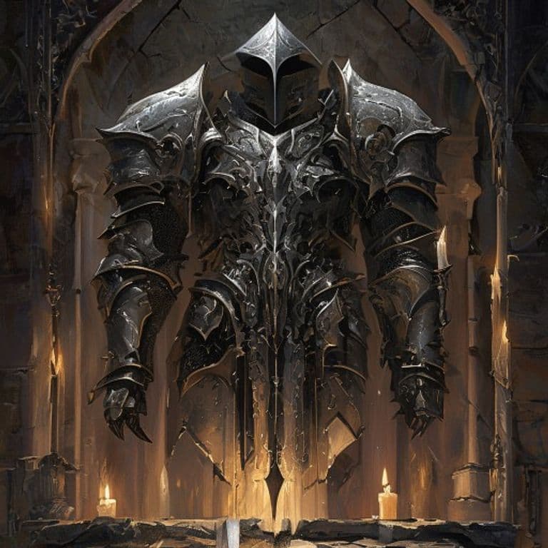 Grim Escutcheon — fantasy item illustration. Grim Escutcheon is a magic item (armor) of uncommon rarity.