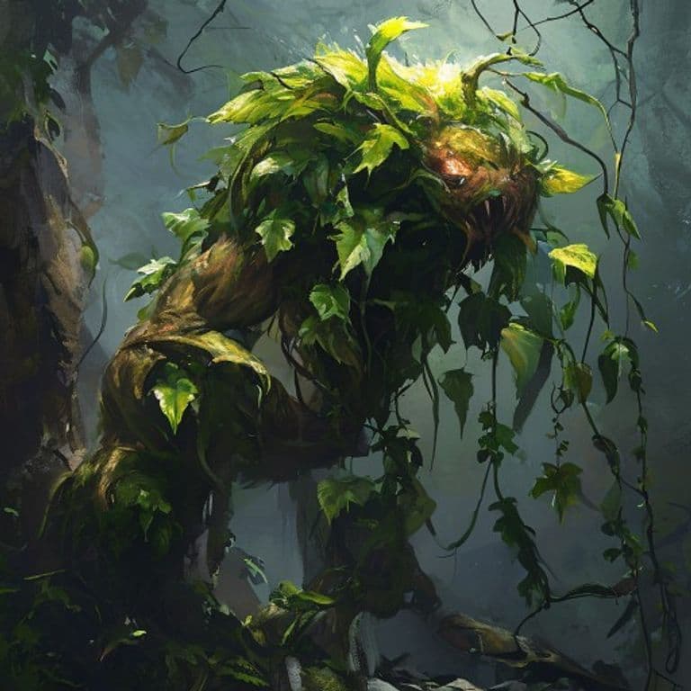 Alpine Creeper — fantasy monster illustration. Alpine Creeper is a huge plant (Challenge Rating 3).
