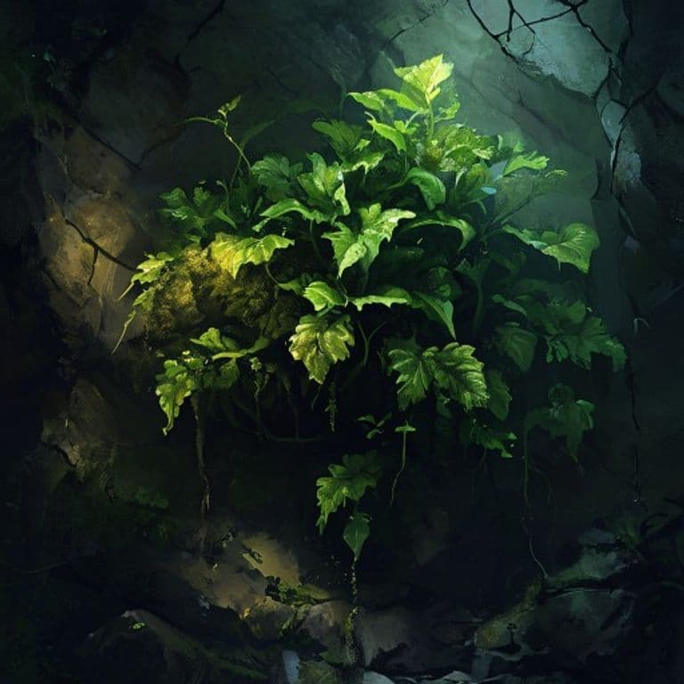 Cavelight Moss — fantasy monster illustration. Cavelight Moss is a large plant (Challenge Rating 4).