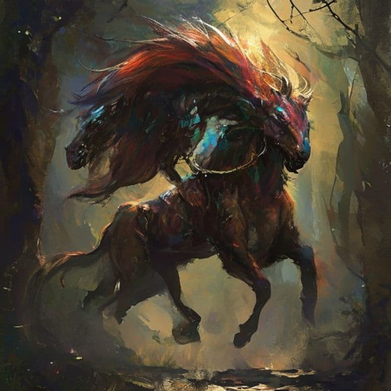 Diomedian Horse — fantasy monster illustration. Diomedian Horse is a large beast (Challenge Rating 3).