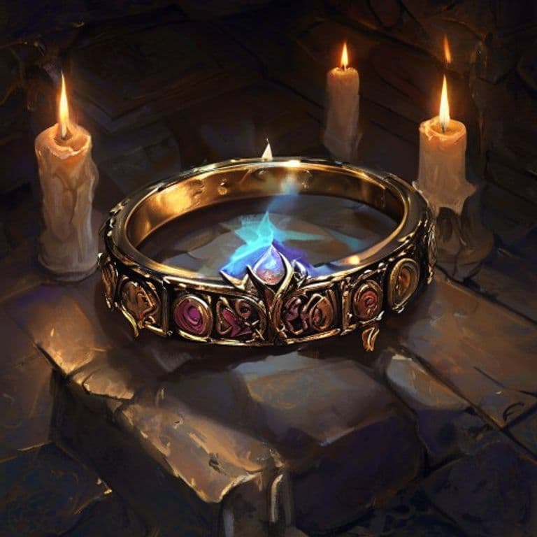 Rowdy's Ring — fantasy item illustration. Rowdy's Ring is a magic item (ring) of uncommon rarity.
