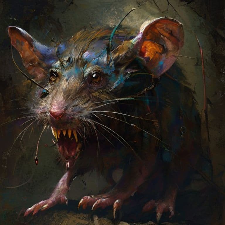 Rat King — fantasy monster illustration. Rat King is a medium monstrosity (Challenge Rating 5).