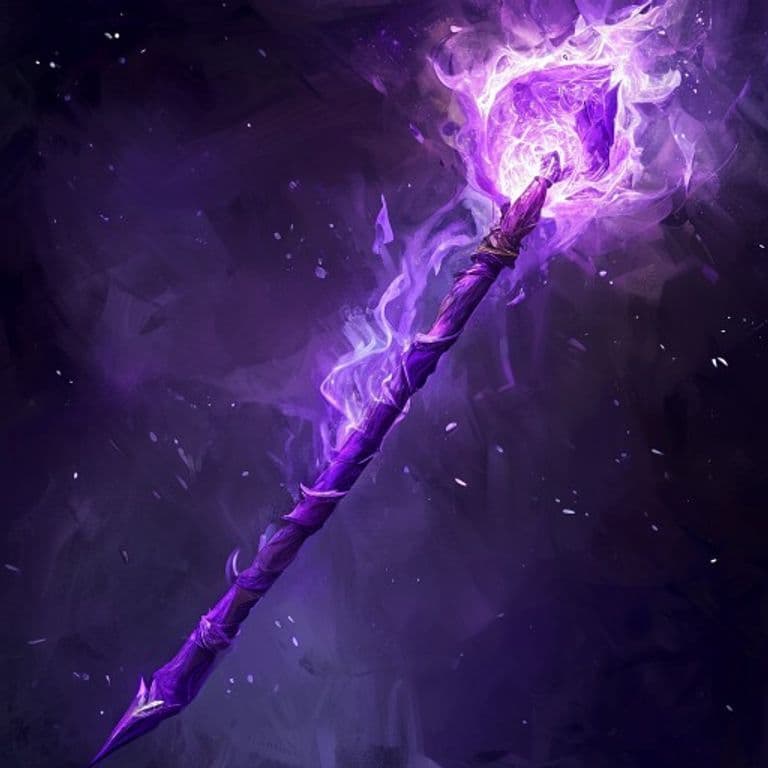 Staff of Violet Fire — fantasy spell effect illustration