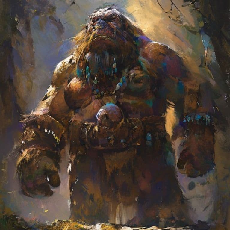 Hill Giant Chief — fantasy monster illustration. Hill Giant Chief is a huge giant (Challenge Rating 8).