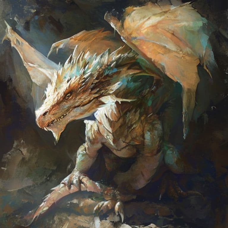 Light Dragon Wyrmling — fantasy monster illustration