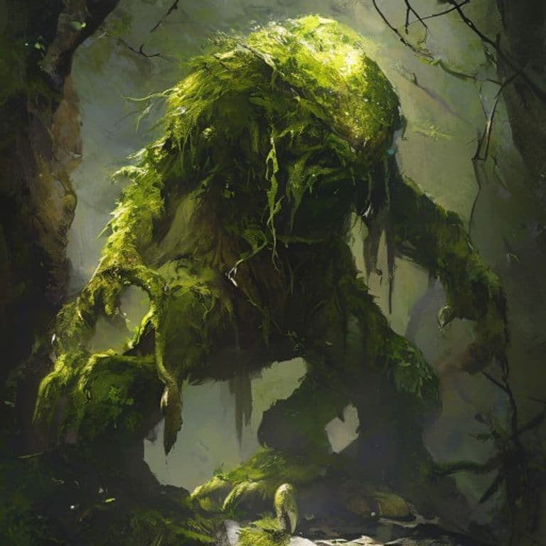 Moss Lurker — fantasy monster illustration