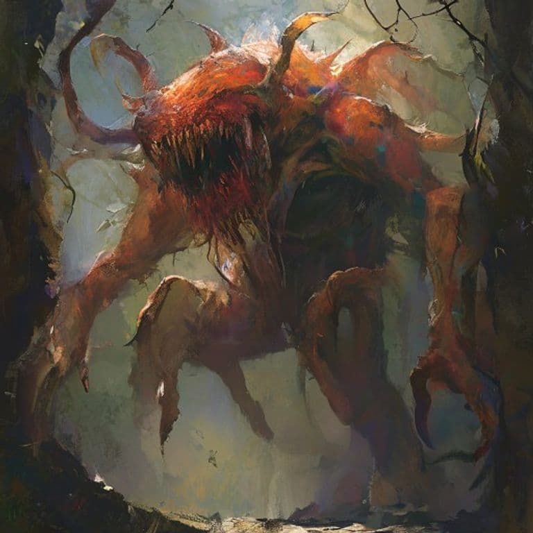 Cambium — fantasy monster illustration. Cambium is a large fiend (Challenge Rating 14).