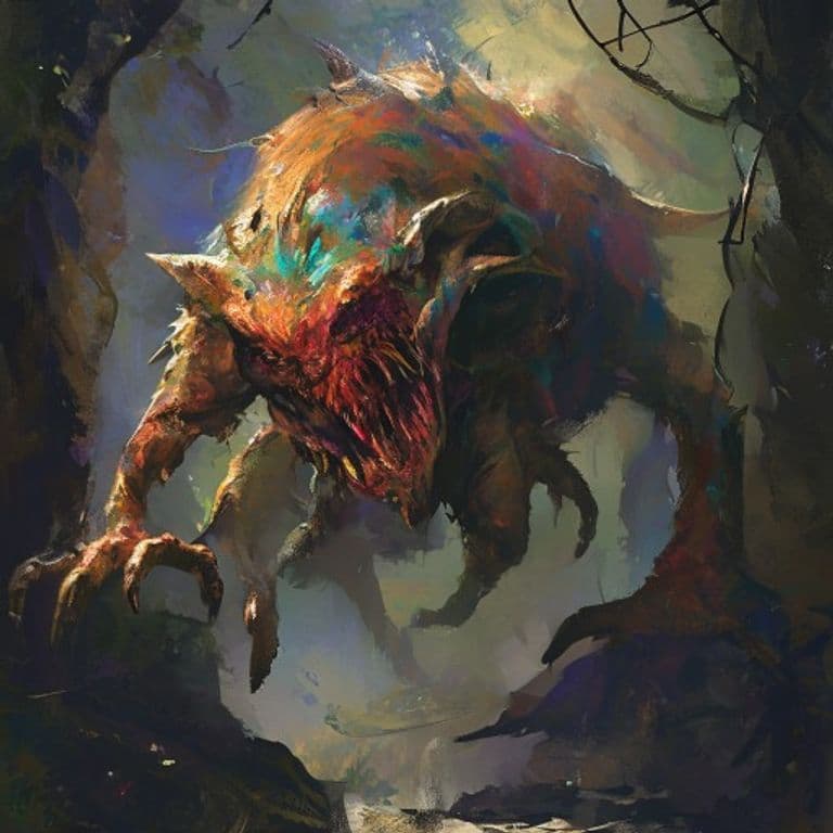 Zoog — fantasy monster illustration. Zoog is a tiny aberration (Challenge Rating 0).