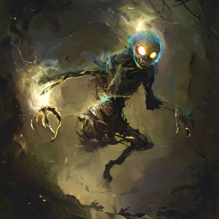 Will-o'-Wisp — fantasy monster illustration. Will-o'-Wisp is a tiny undead (Challenge Rating 2).