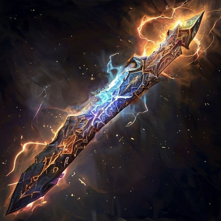 Blade of Wrath — fantasy spell effect illustration