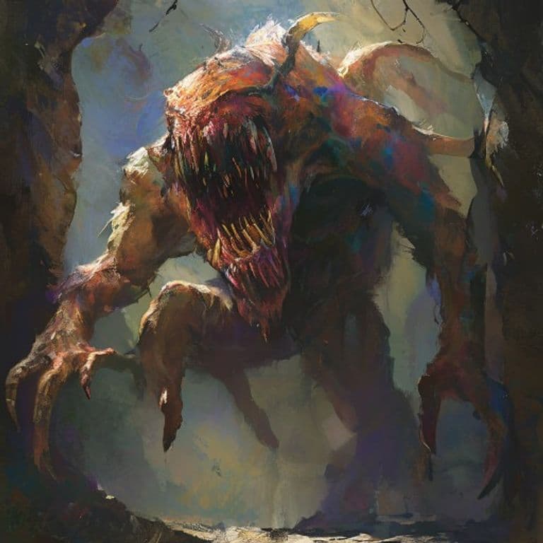 Likho — fantasy monster illustration. Likho is a medium monstrosity (Challenge Rating 5).