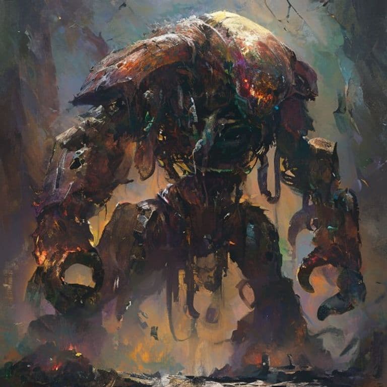 Necrotech Thunderer — fantasy monster illustration