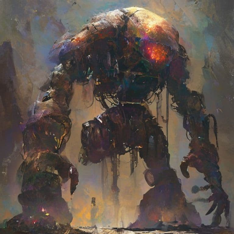 Alchemical Golem — fantasy monster illustration