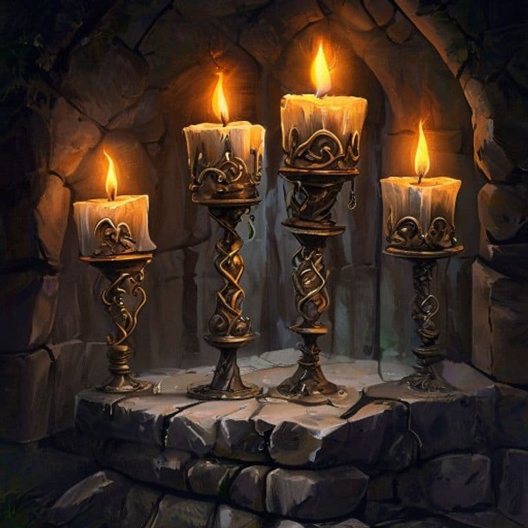 Talking Torches — fantasy item illustration