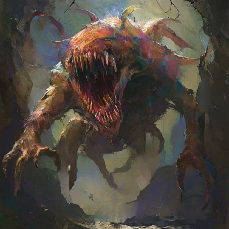 Bagiennik — fantasy monster illustration. Bagiennik is a medium aberration (Challenge Rating 3).