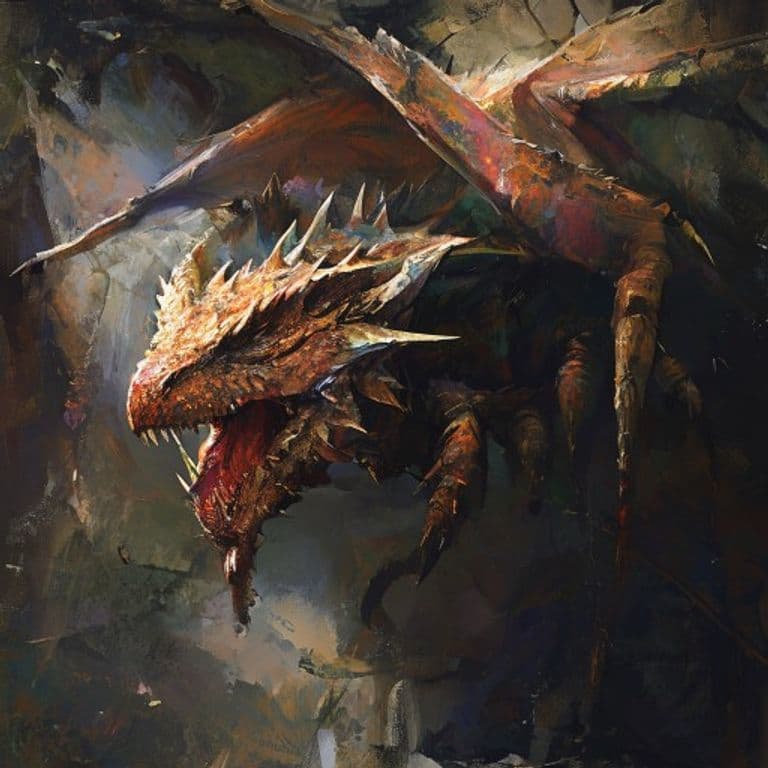 Spider Drake — fantasy monster illustration. Spider Drake is a large dragon (Challenge Rating 9).