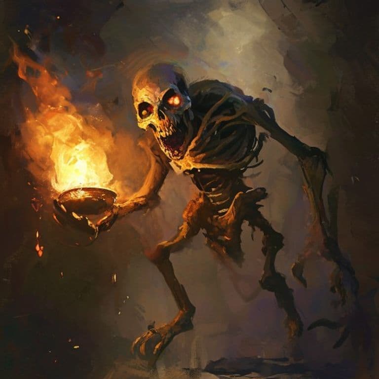 Spirit Lamp — fantasy monster illustration. Spirit Lamp is a medium undead (Challenge Rating 7).