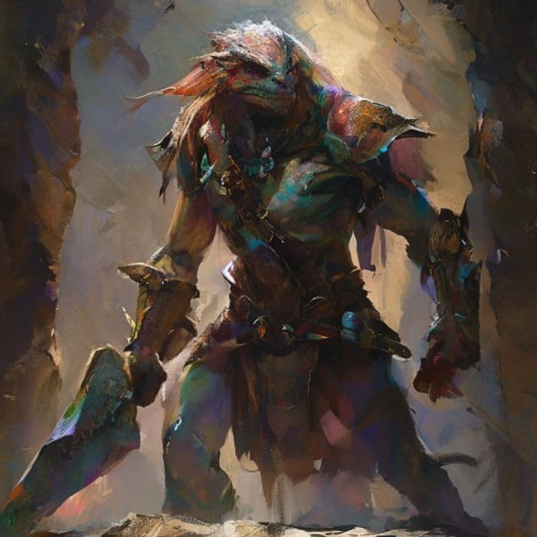 Tosculi Warrior — fantasy monster illustration. Tosculi Warrior is a small humanoid (Challenge Rating 3).