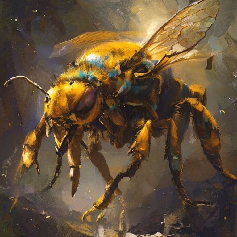 Giant Honey Bee — fantasy monster illustration. Giant Honey Bee is a small beast (Challenge Rating 1/4).