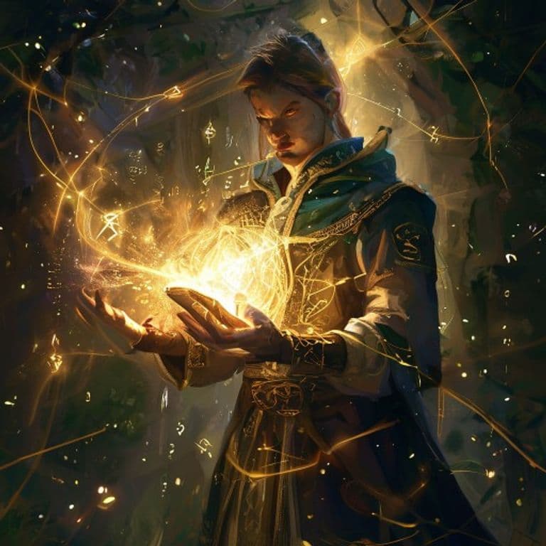 Bless — fantasy spell effect illustration. Bless is a 1st-level enchantment available to Cleric, Herald.