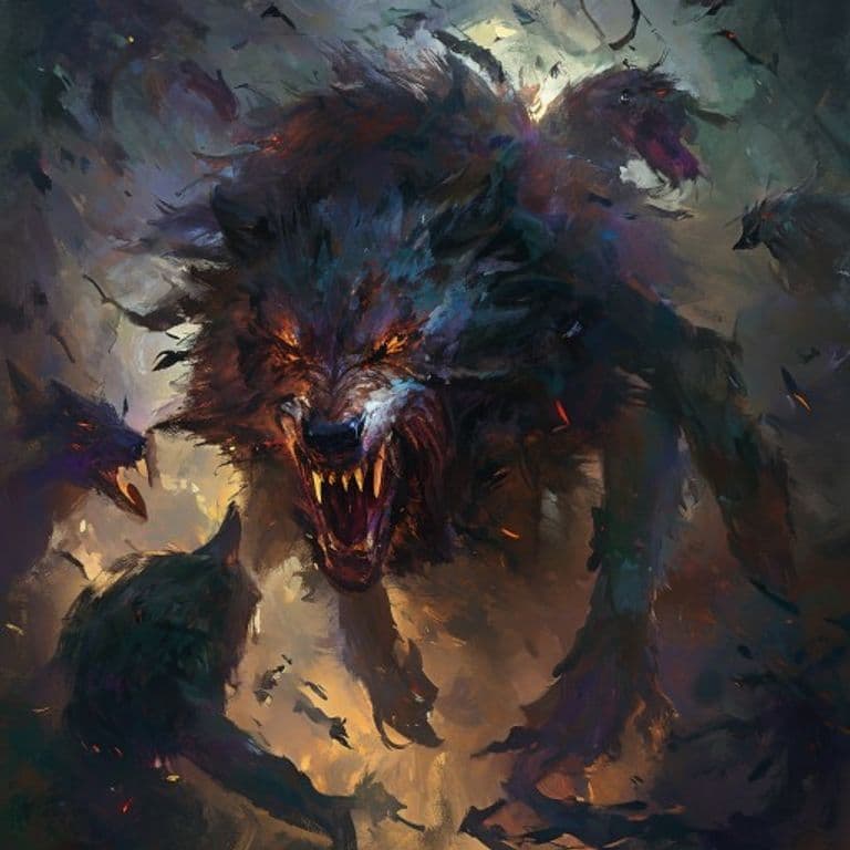 Wolf Spirit Swarm — fantasy monster illustration