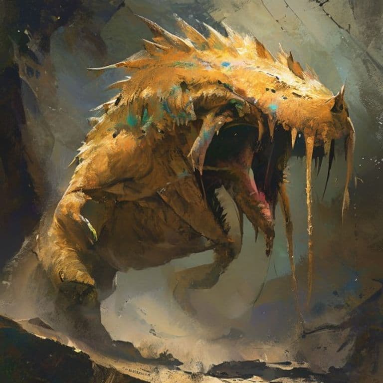 Sand Ray — fantasy monster illustration. Sand Ray is a large aberration (Challenge Rating 8).