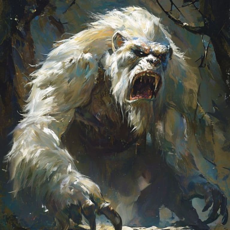 White Ape — fantasy monster illustration