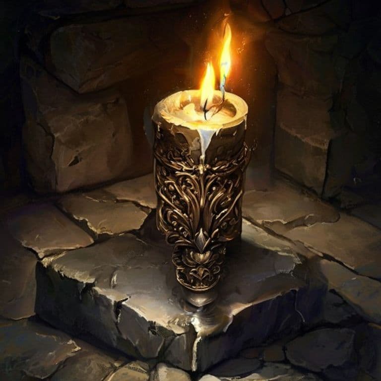 Wayfarer's Candle — fantasy item illustration