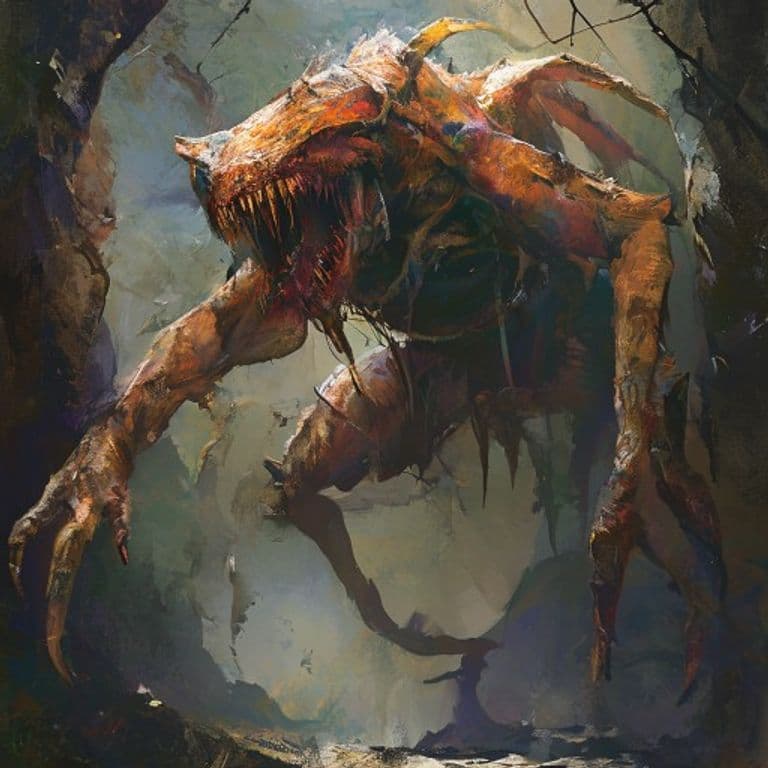 Drider — fantasy monster illustration. Drider is a large monstrosity (Challenge Rating 6).