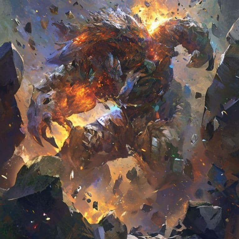Elemental, Rockslide — fantasy monster illustration