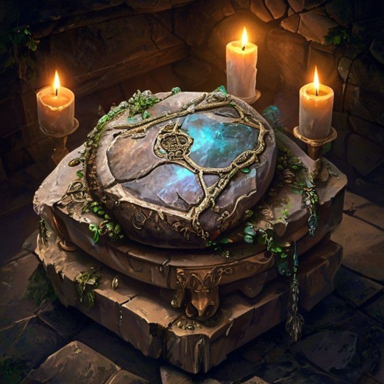 Stone of Controlling Earth Elementals — fantasy item illustration. Stone of Controlling Earth Elementals is a magic item (wondrous item) of rare rarity.
