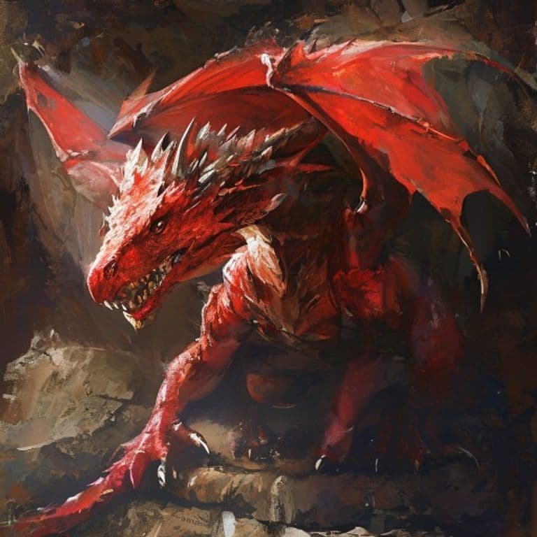 Red Dragon Wyrmling — fantasy monster illustration