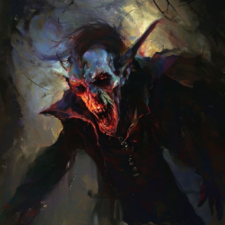 Psychic Vampire — fantasy monster illustration. Psychic Vampire is a medium undead (Challenge Rating 13).