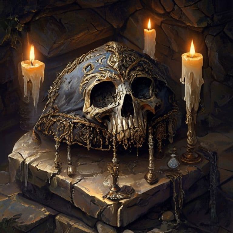 Skullcap of Deep Wisdom — fantasy item illustration