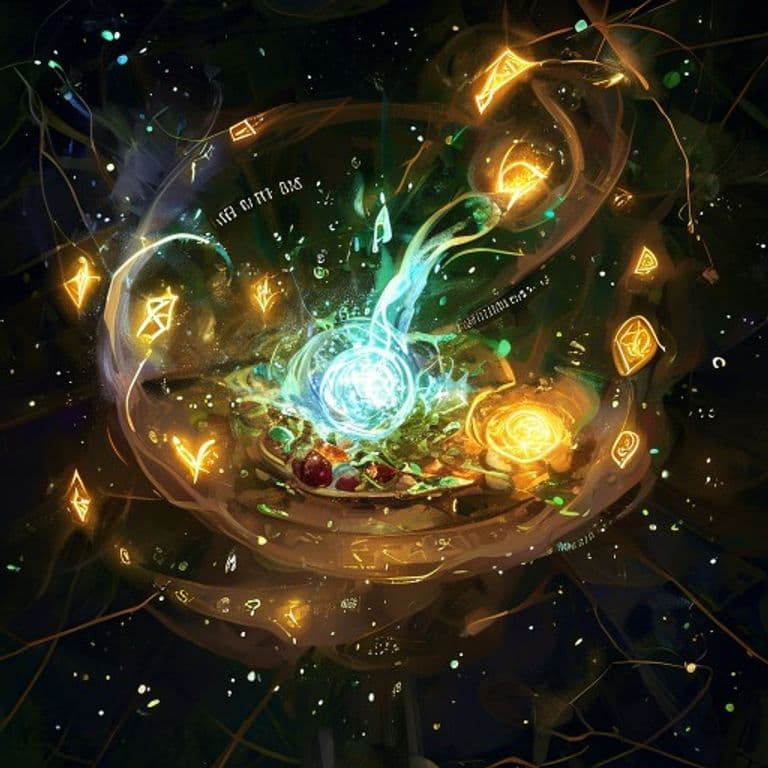Purify Food and Drink — fantasy spell effect illustration. Purify Food and Drink is a 1st-level transmutation available to Cleric, Druid, Paladin, Ritual Caster.