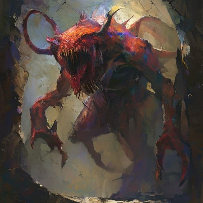 Vrock — fantasy monster illustration. Vrock is a large fiend (Challenge Rating 6).