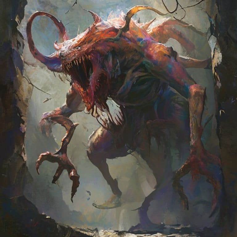 Gynosphinx — fantasy monster illustration. Gynosphinx is a large monstrosity (Challenge Rating 11).