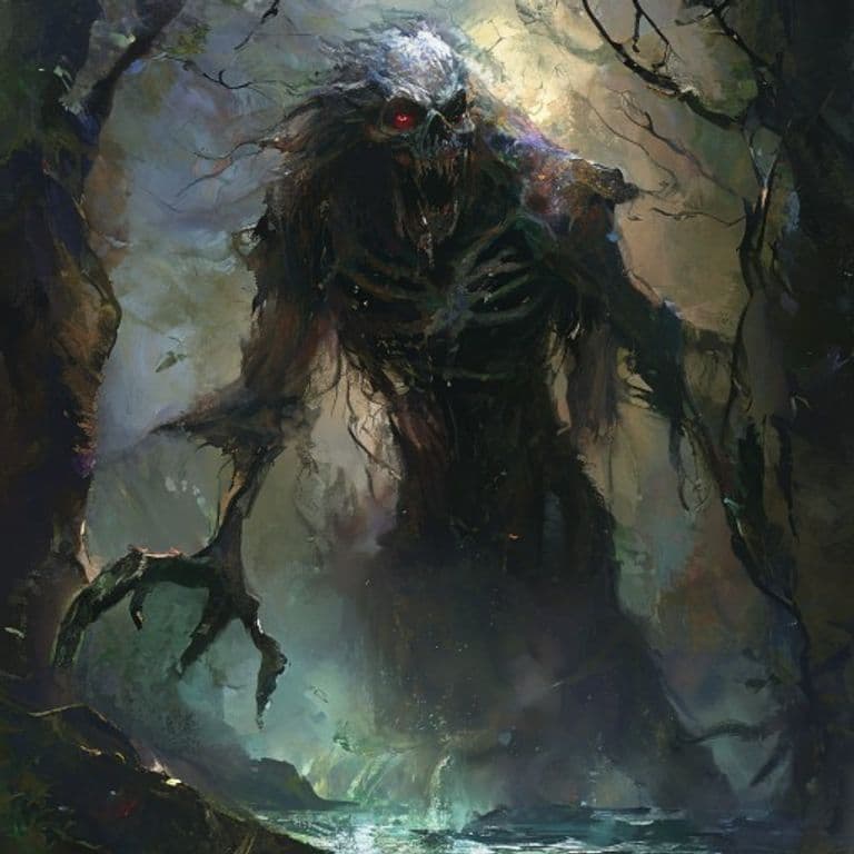 Shadow River Lord — fantasy monster illustration. Shadow River Lord is a medium undead (Challenge Rating 9).