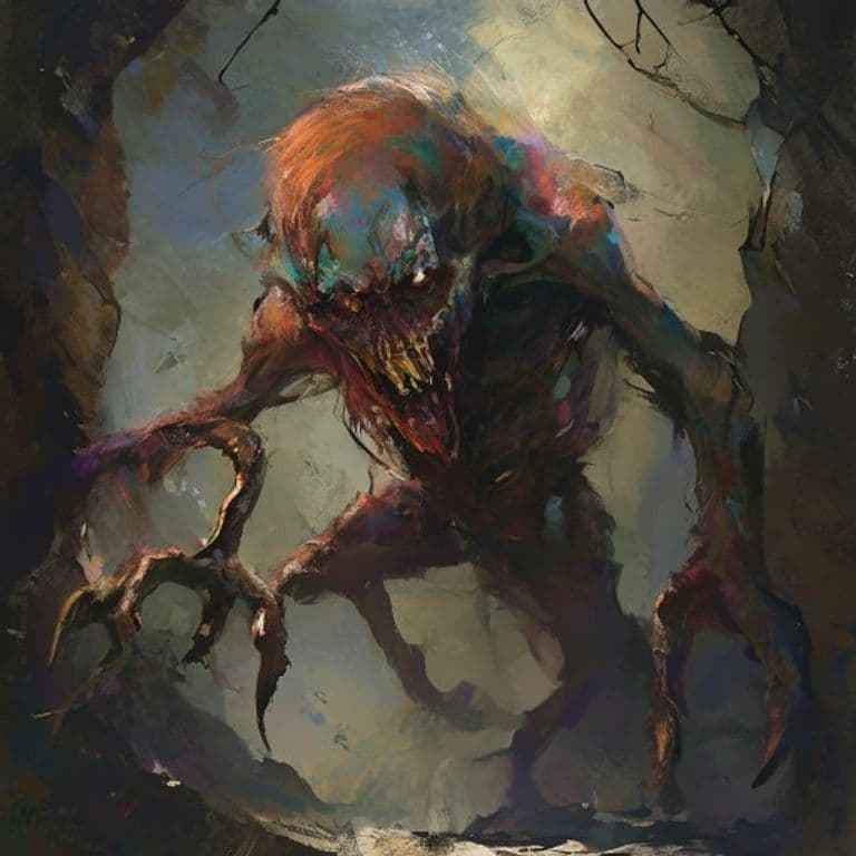 Myling — fantasy monster illustration. Myling is a small undead (Challenge Rating 2).