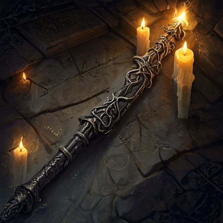 Wand of Air Glyphs — fantasy item illustration. Wand of Air Glyphs is a magic item (wand) of common rarity.