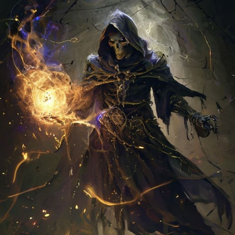 Reaper's Knell — fantasy spell effect illustration. Reaper's Knell is a 4th-level necromancy available to Bard, Cleric, Sorceror, Warlock, Wizard.